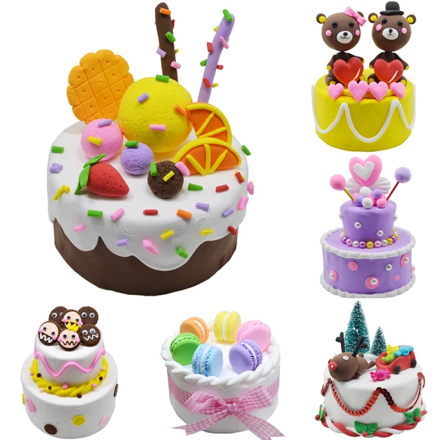  US $10.79  Educational Toys for Children DIY Handmade Super Light Weight Clay Plasticene Simulated Cake Toys S