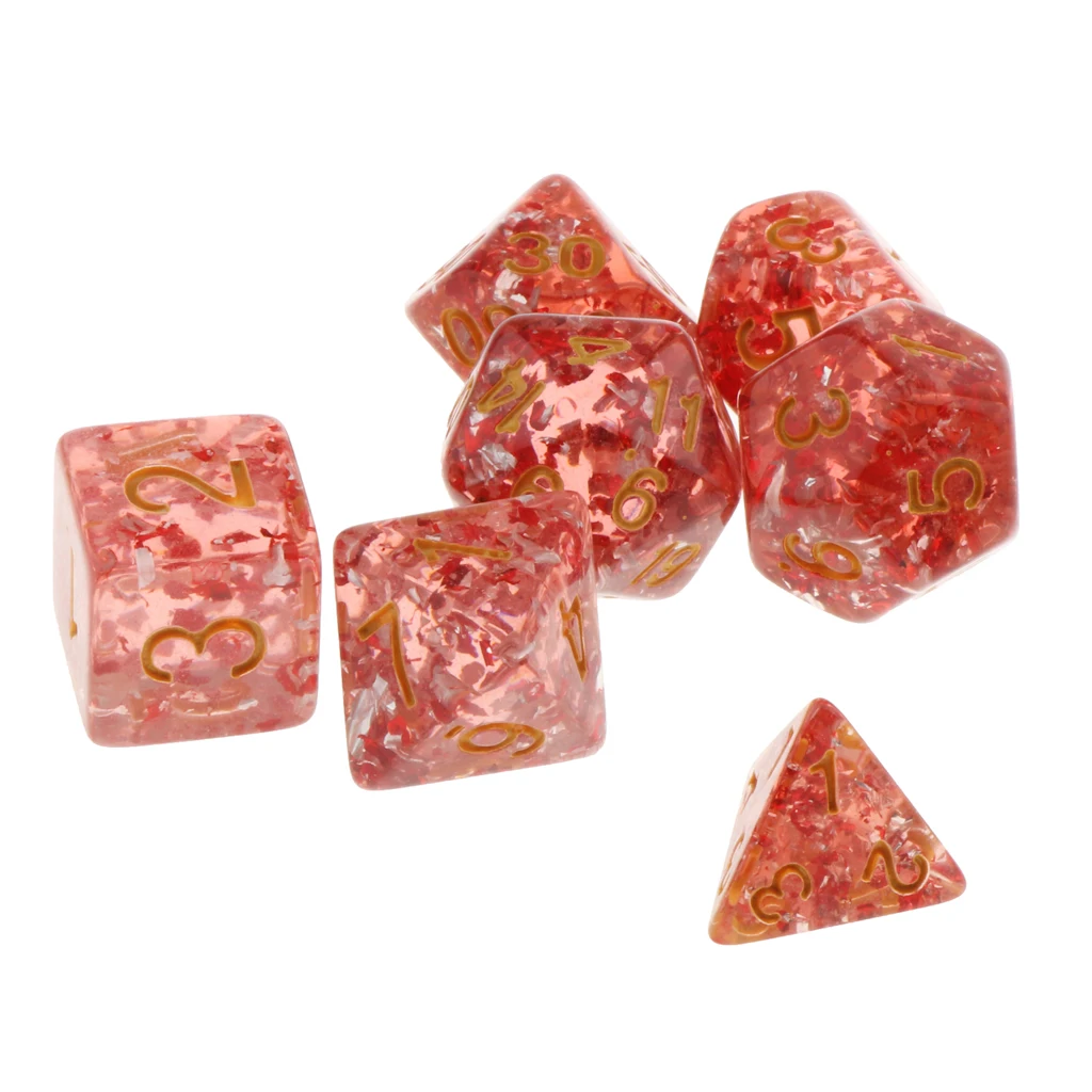 Pack of 7 Polyhedral Dices Table Board Games Party KTV for Dungeon and Dragons Polyhedral Dice Games DND Dice Set Kids Math Toys