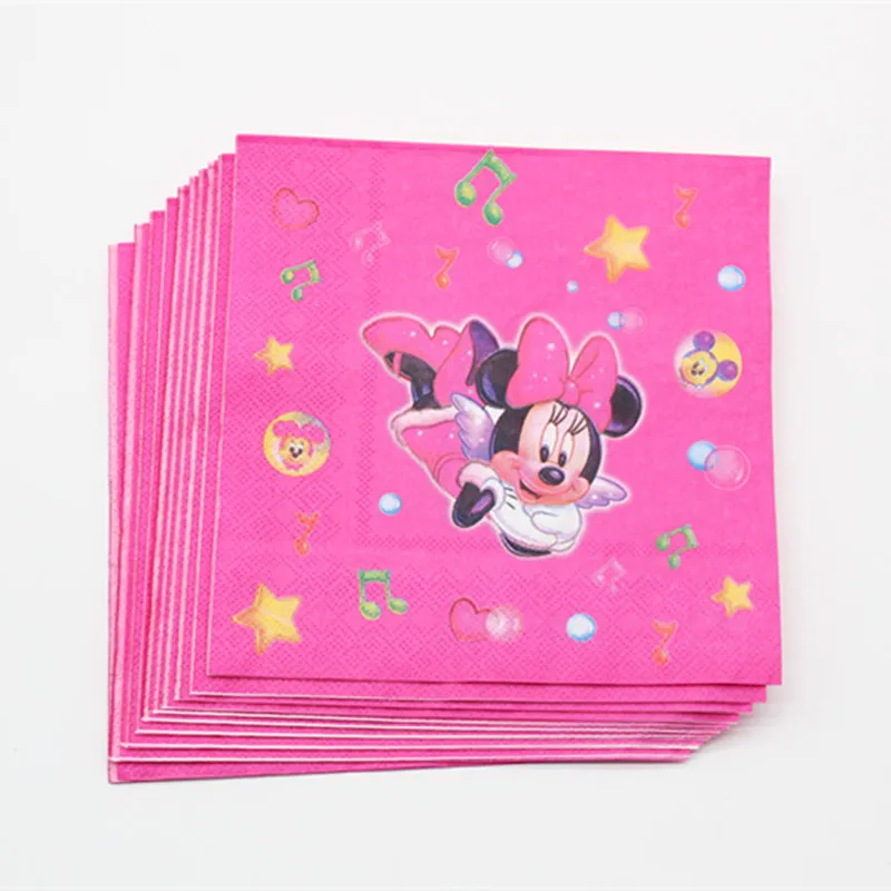 

Mickey Mouse Cartoon Animal Paper Napkin Theme Children's Birthday Party Disposable Napkin 10 Pieces Cutlery Baby Shower