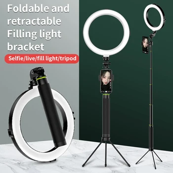 

8" LED Ring Light 1500LM Bright Dimmable Ring Light with Adjutsable Tripod and Phone Holder for Live Streaming Makeup in stock