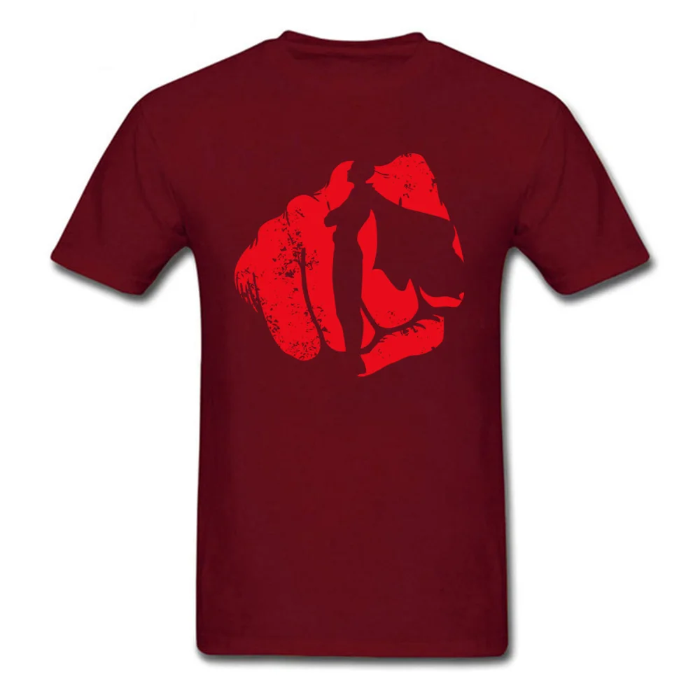 The Hero v2 Pure Cotton T-Shirt for Men Short Sleeve 3D Printed Tops Shirts Company Summer/Autumn O Neck Clothing Shirt Custom The Hero v2 maroon
