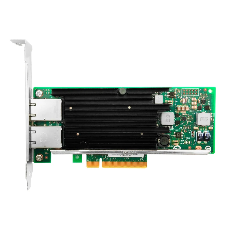 

New X540-T2 Intel X540 Chipset 10Gb Network Card, 2 Port RJ45 Connector PCIe2.0 X8 10/1GbE Low Profile NIC wtih Retail Packing