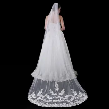 

3 Meters Long Wedding Bridal Veil Graceful White Bridal Veil Hair Accessory Floor Veil With Comb for Wedding Accessories