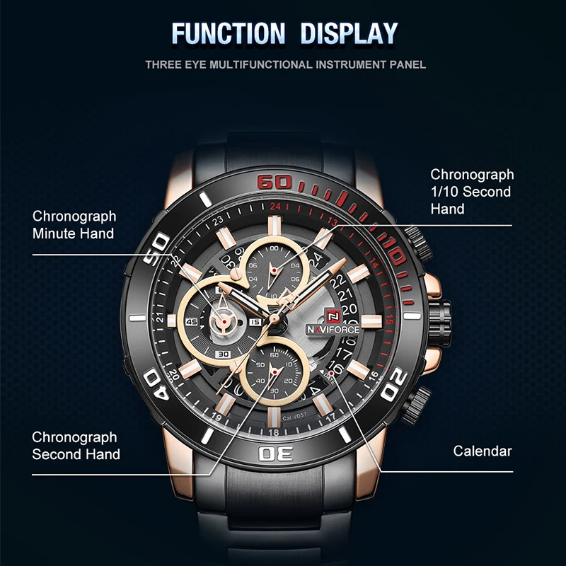 NAVIFORCE спортивные часы мужские модные водонепроницаемые военные кварцевые наручные часы Роскошные повседневные часы деловые часы Relogio Masculino