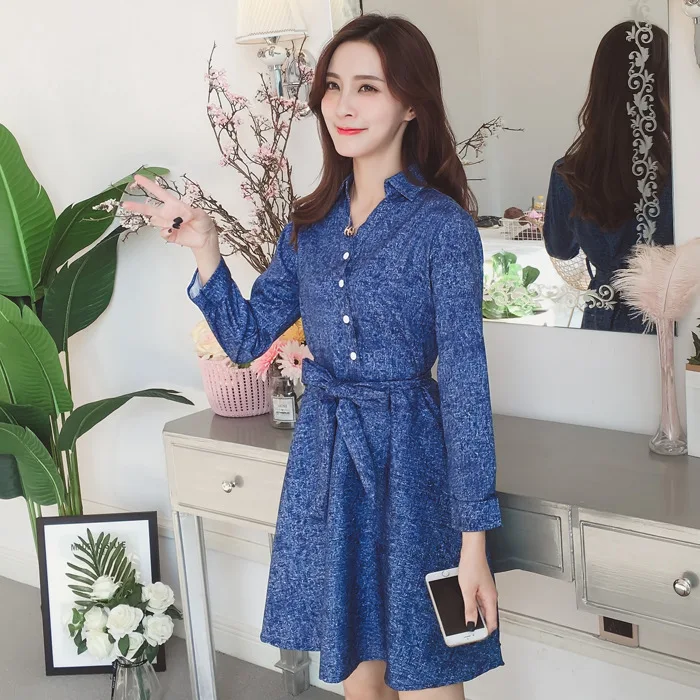 

2019 Elegant Goddess-Style Clothes qiu zhang qun Women's Laziness-Style CHIC Early Autumn Skirt Autumn Dress Autumn