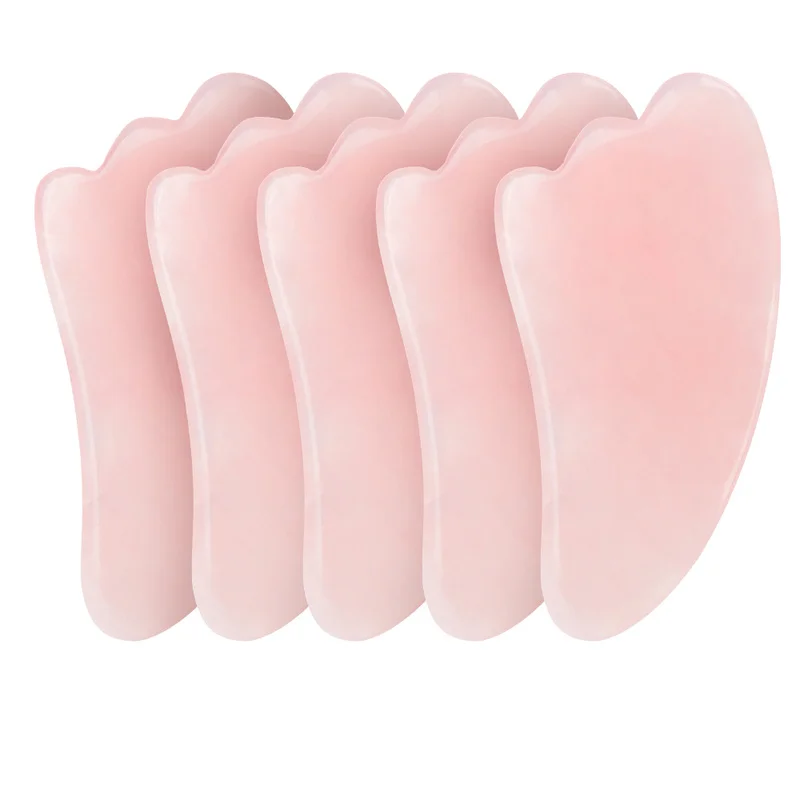 

5 Pcs Jade Face Massage Scraper Face Massager Board Natural Jade Melon Scraping Rose Quartz Agate Acupoint Facial Eye Care Tool