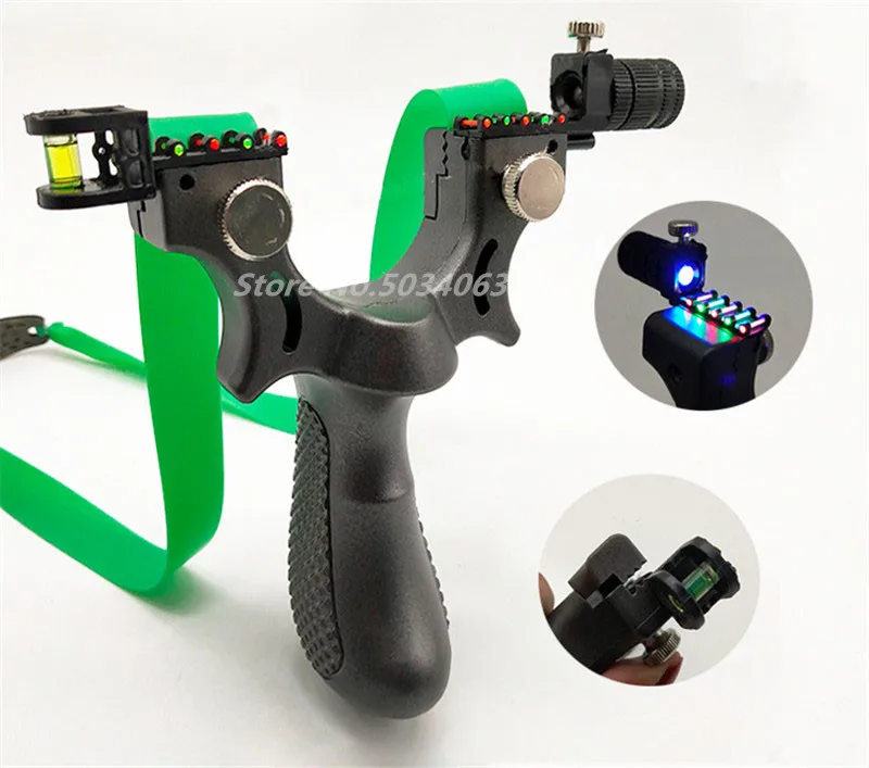 

New resin slingshot with horizontal light precision aiming outdoor hunting high power precision catapult and rubber band