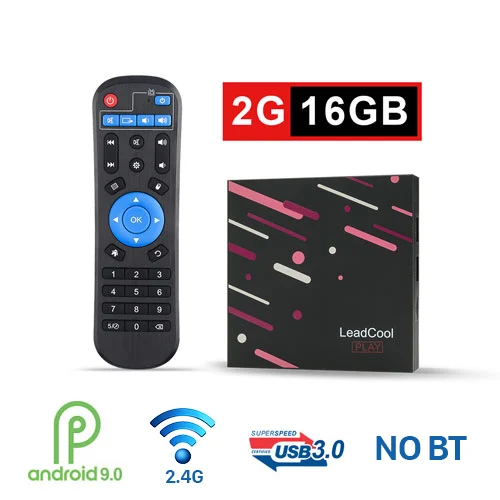 Leadcool Play Android 9,0 ТВ приставка 4 Гб 64 Гб RK3318 четырехъядерный USB 3,0 4K медиаплеер 2,4G Wifi Android Leadcool приставка - Цвет: 2G16G TV Box