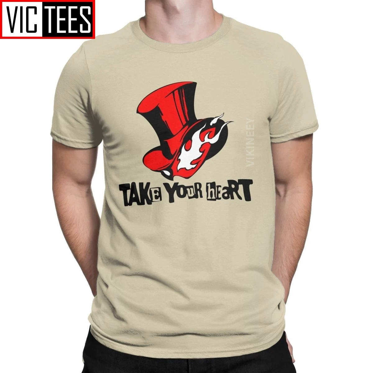 

Phantom Thieves Persona 5 Men Tshirt Joker Heart Game Ryuji P5 Vintage Crewneck T-Shirt Pure Cotton