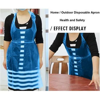 

100pcs Adults Unisex Disposable PE Apron For Cooking Sanitary Cleaning Transparent Easy Use Kitchen Aprons Unisex Cooking Apron