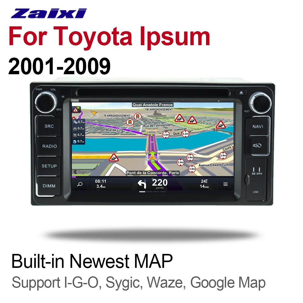 Автомобильный DVD плеер ZaiXi 4 ГБ Android 9 0 для Toyota Ipsum 2001 ~ 2019 мультимедийный GPS