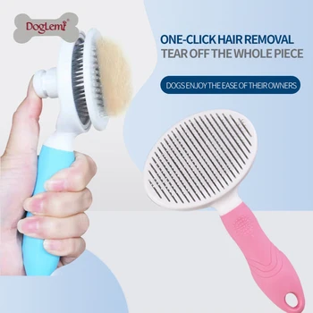 

DogLemi Pet Comb Self Cleaning Professional Grooming Brush for Dogs Cats,Quick Clean Short and Medium Hair Removal Accessories