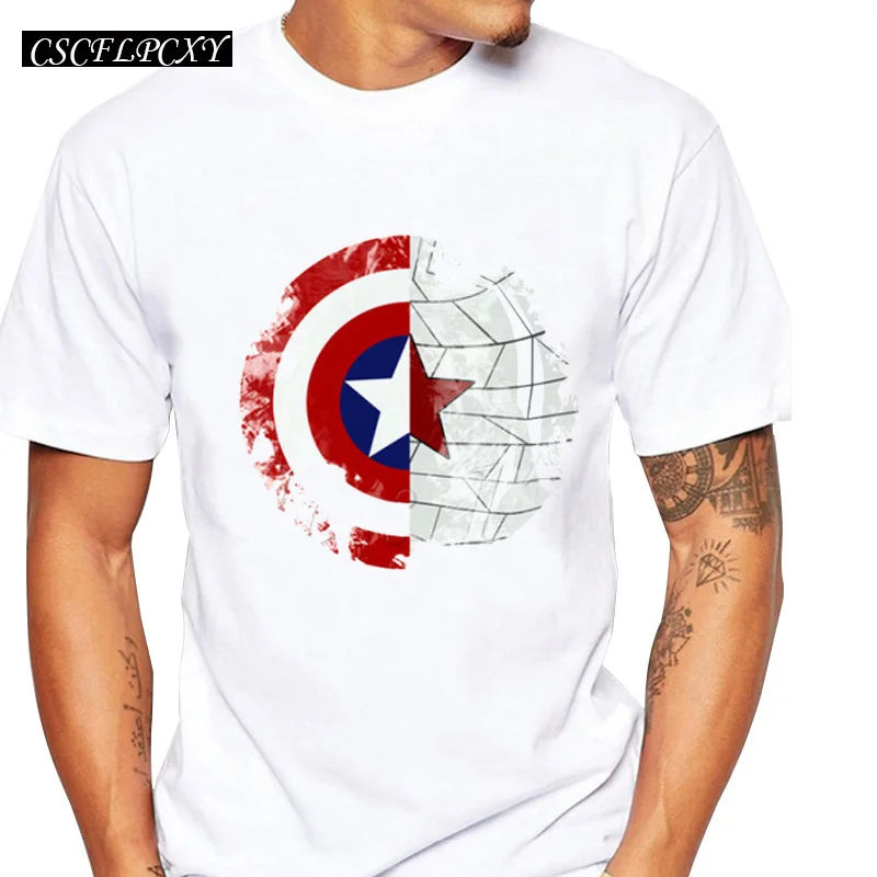 

Newest 2019 Fashion A Friend A Mission Vintage design Men T-Shirt Hipster Tops Summer America Captain Shield Printed Tees