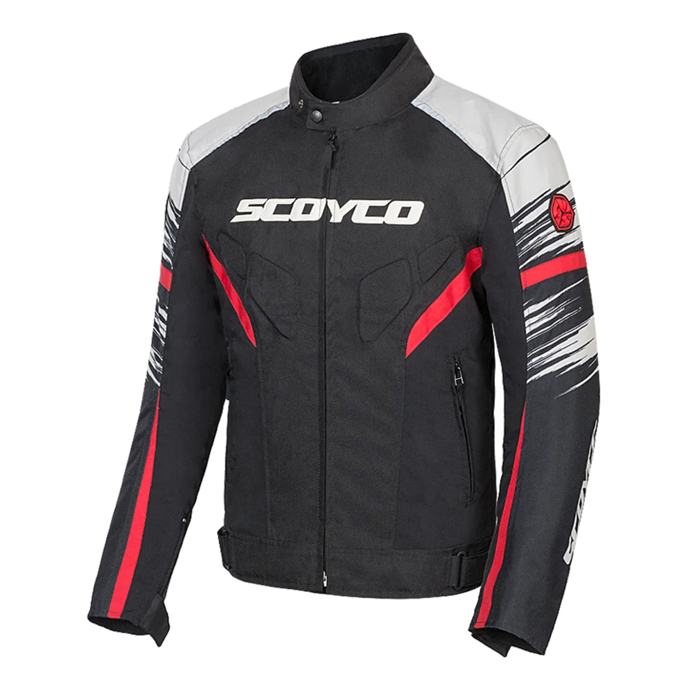 SCOYCO, водонепроницаемая мотоциклетная куртка, Chaqueta Moto, зимняя куртка для мотокросса, мотоциклетная куртка со съемной защитой, 3 цвета - Цвет: JK115A Red
