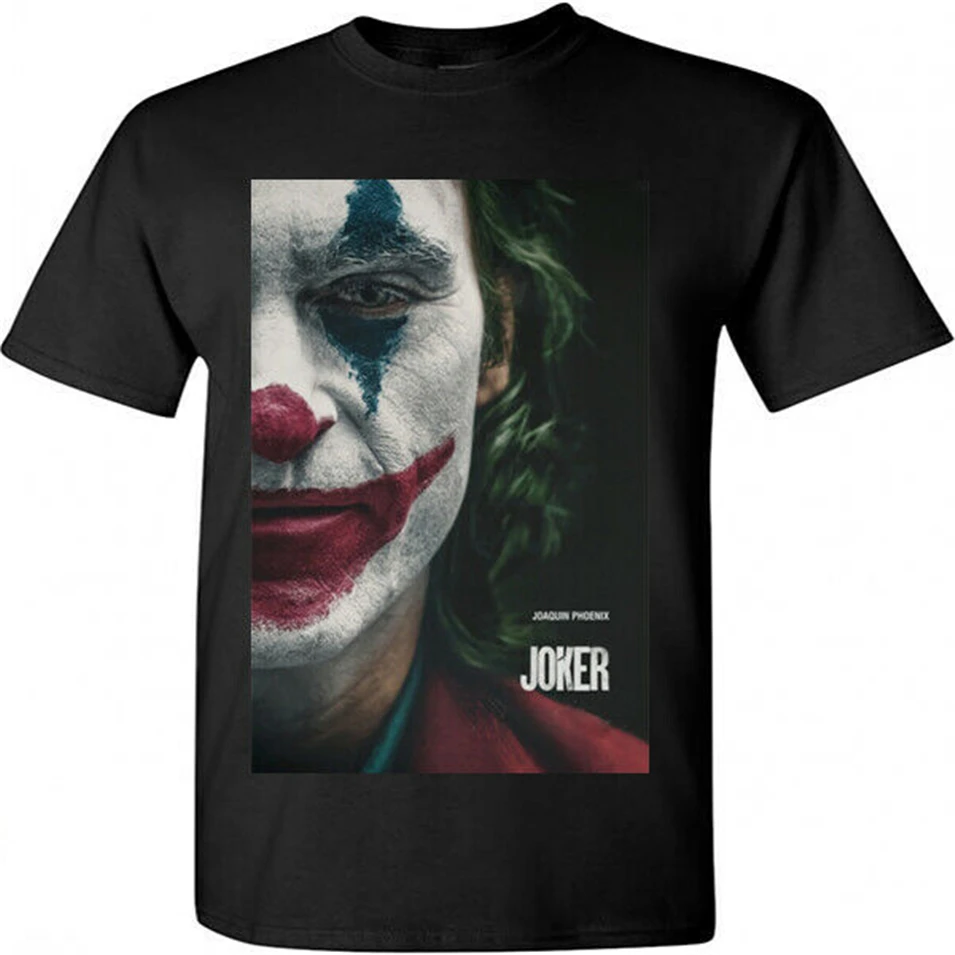 

Joker Joaquin Phoenix Posters T-Shirt Movie 2019 Black T-Shirt Size S M L Xl 2Xl Cotton Customize Tee Shirt