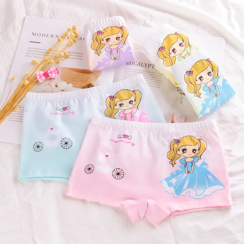 

3 pcs Kids Girls Underwear Cartoon Children's Shorts Panties for Baby Girl Boxers Stripes Teenager Underpants 4-10T cloths