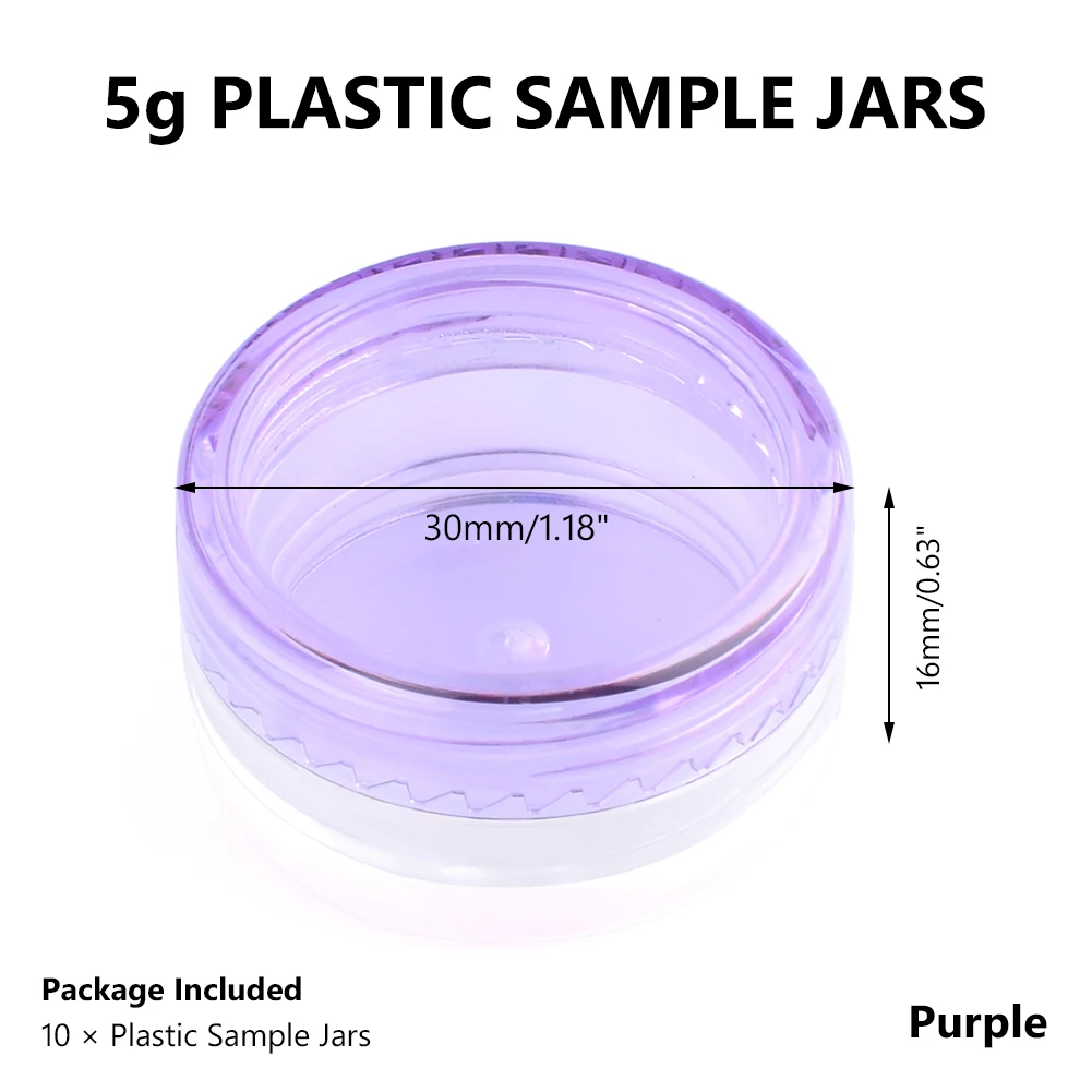 5g Purple 10 шт. 3/5g круглые бутылки для многоразового использования прозрачный Пластик косметические горшок пустой ящик для банки бусины для маникюра для хранения контур для лица контейнер - Цвет: 5g Purple