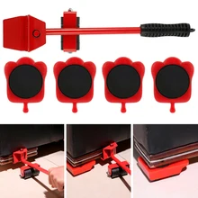 

5PCS Portable Plastic Heavy Object Mover Professional Furniture Transport Lifter Tool Set Wheel Bar Roller Moving Hand Tools