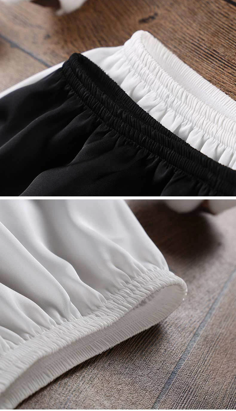 de Seda Das Mulheres Praia повседневные Черные белые кружевные шорты Moda de Alta Cintura Fina фитнес плюс размер