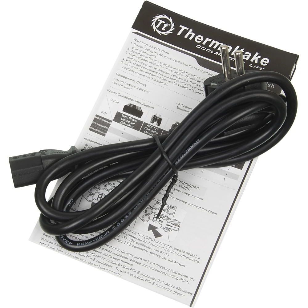 Блок питания Thermaltake ATX 500W Smart RGB 500 80+(24+4+4pin) APFC 120mm fan color LED 5xSATA RTL