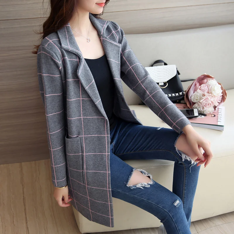 

Ms. Spring and Autumn High Quality Sweater Cardigan New Women's Long Autumn Knit Jacket Women cardigan women