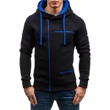 

2021 Casual Coat Contrast Colors Drawstring Solid Color Long Sleeve Breathable Hooded Men Jacket Sweatshirt for Winter