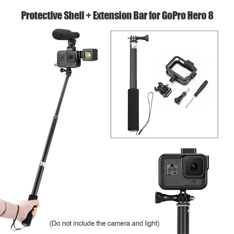 Алюминиевый сплав защитный корпус рамка Крышка+ удлинитель для GoPro Hero 8