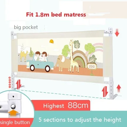 Портативная дорожная кровать рельс детский манеж babi манеж забор для детей ограждение детской кроватки кровать safeti рельсы безопасности кровать забор дети ограждение - Цвет: dushileyuan-1.8m