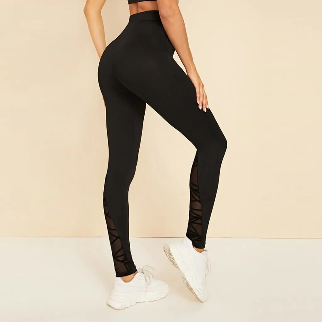 Высокие эластичные спортивные Леггинсы для фитнеса, облегающие спортивные штаны для бега, женские штаны для йоги, быстросохнущие тренировочные брюки#1030y30