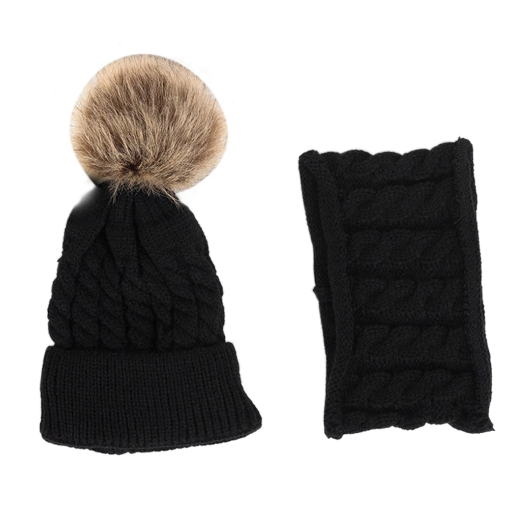 Комплект из 2 предметов, вязаная шапка, шарф, комплект для малышей, Осень-зима, милые шерстяные шляпы в полоску, мягкая теплая пряжа, Подарочный наряд, шейный платок