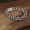 Pulsera de eslabones para hombre, Plata de Ley 925, Thai, tanque pesado, grueso, tallado, S925 ► Foto 3/6