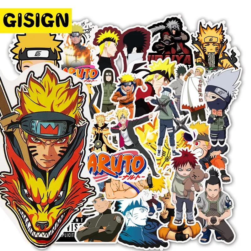 

10/30/50pcs Naruto Stickers Kids Fridge Motorcycle Japan Children's Motorcycle Stickers For Diary Cans Car Sticker Book Pack