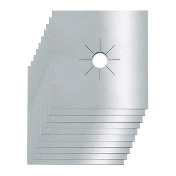 

Square Stove Burner Covers,10 Pack Non-Stick Gas Range Protectors Liners, Stove Burner Liner Cover,Silver Stovetop Covers Double