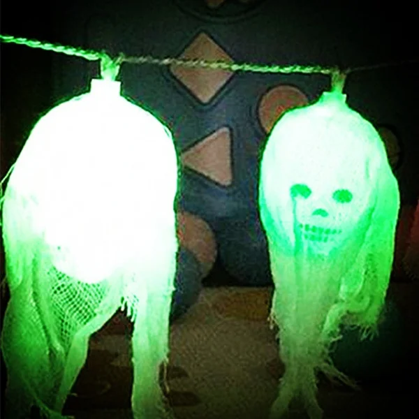 2.5M/8.2ft 10LED Ghost Skull Battery String Lights for Halloween Party Decor Halloween String Light