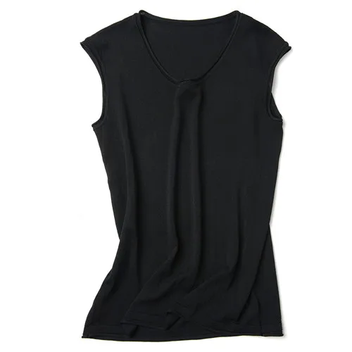 D00381 black Новые трикотажные жилеты для женщин топ с круглым вырезом сплошной Танк Модный женский без рукавов повседневный топ из тонкой ткани летнее вязаное женское платье D381 - Цвет: D00381 black