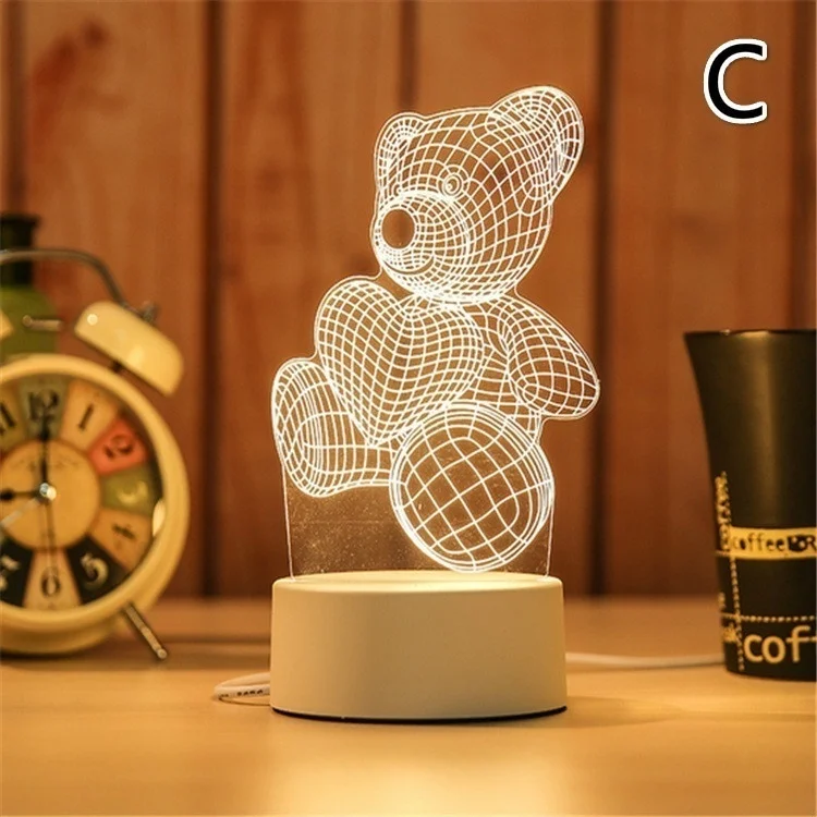 Творческий 3D визуальный светодиодный Ночной светильник Настольная лампа для маленьких мальчиков подарок домашний декор с USB кабелем