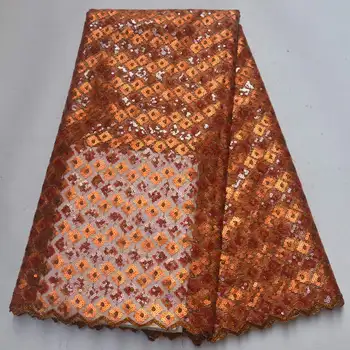 

New Arrival Sequins Lace Fabrics African Nigerian Tulle Mesh Lace Fabric for Wedding Sequins Lace Fabrics with Sequins G5236