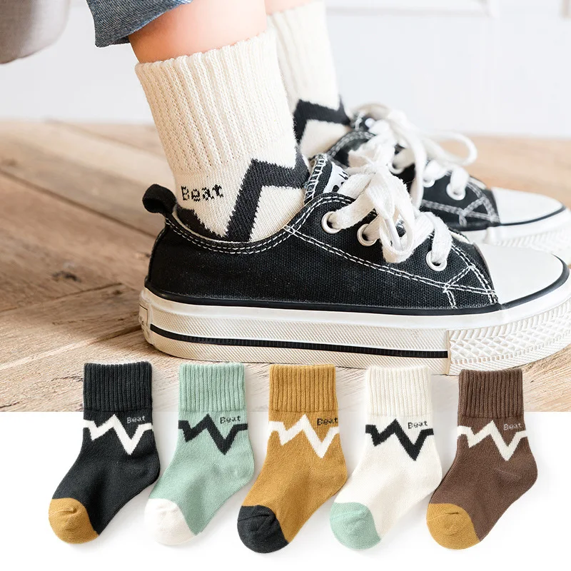 

5 Pairs/lot Kids Baby Girls Socks Spring Autumn Tube Socks Children Boys Cotton Cartoon Socks Winter Girls Floor Socks