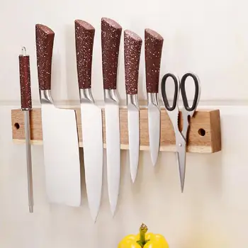 

Adsorbed Magnetic Knife Strip Plastic Furniture Bar Kitchen Gadgets Magnetic Knife Holder Magnetic Knife Racks Wood 41cm Tool