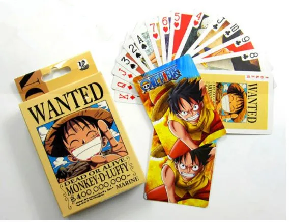 

54Pcs/Lot Naruto One Piece Figures Collection Luffy Poker Card & Roronoa Zoro Playing Cards Color Box Packing Kid Gift Toy