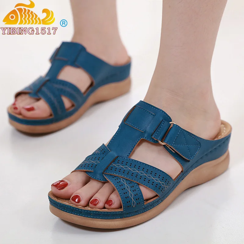 

Fashion Women's Summer Open Toe Comfy Sandals Super Soft Premium Orthopedic Low Heels Walking Sandals Corrector Cusion 35~43