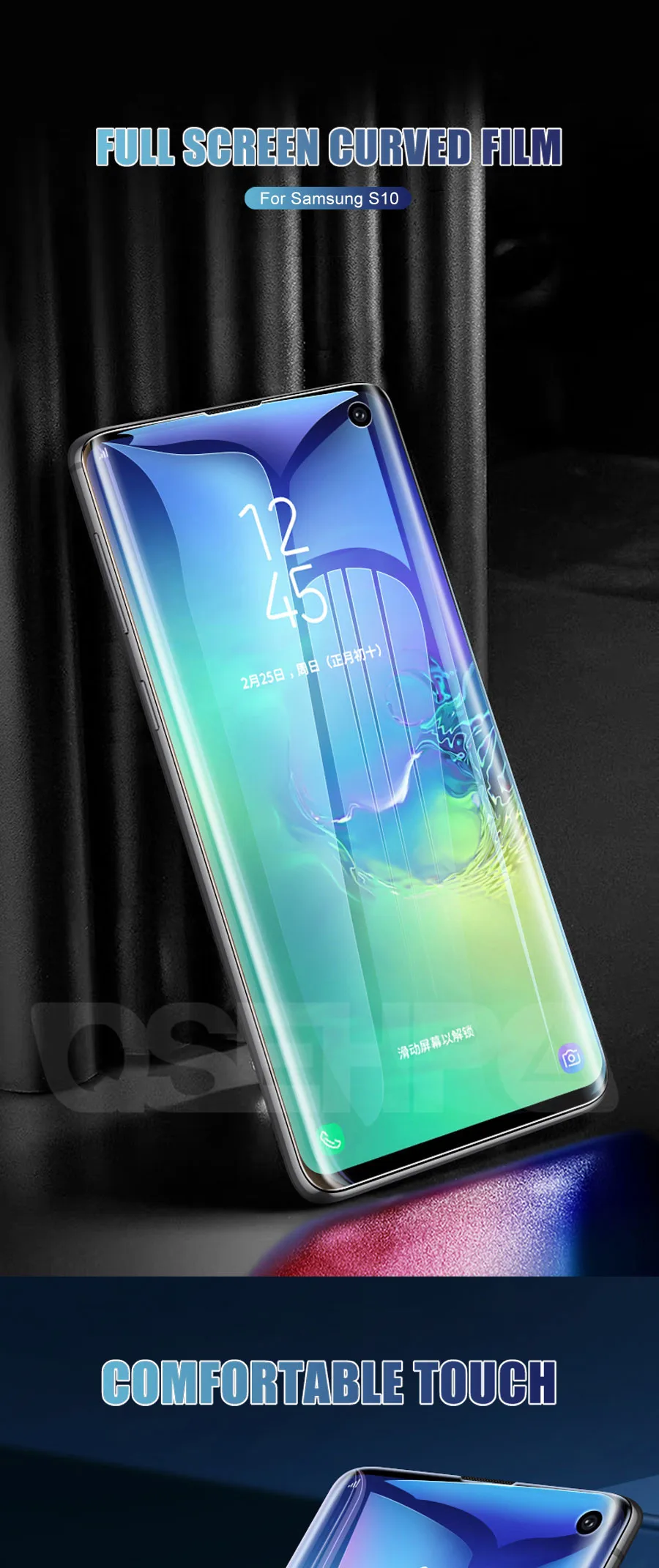 100D Гидрогелевая пленка для samsung Galaxy S10 S9 S8 Plus S10e S7 Edge A6 A8 Plus полный закругленный протектор экрана мягкая пленка