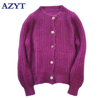 

Autumn Winter New Shining Sweater Cardigan Vintage Loose Fashion Button Women Cardigan Jacket Solid Casual Female Knitshirt