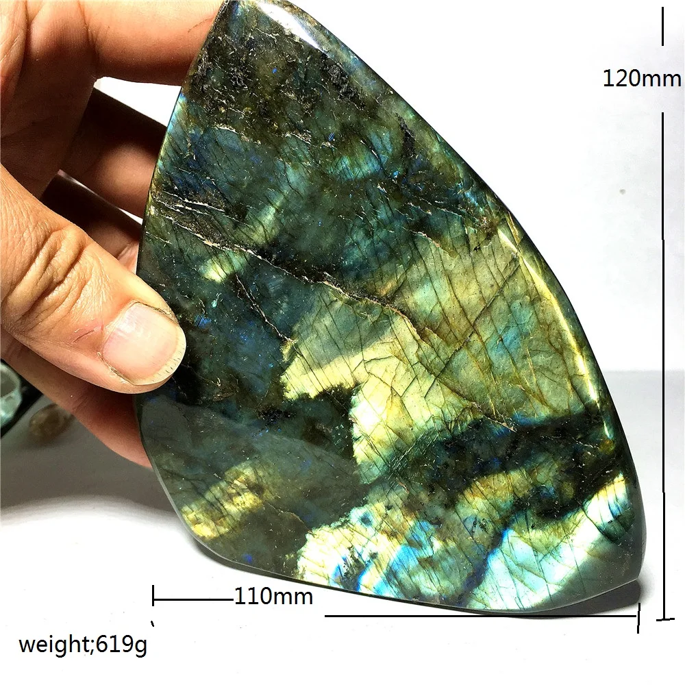 Натуральный кристалл кварца slics натуральный Лабрадорит декоративные хрустальные камни и кристаллы - Цвет: 17