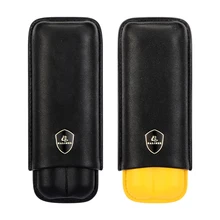 Galiner caixa de charuto humidor viagem couro novo tubo caber 2 charutos caso humidor portátil preto mini titular armazenamento charuto cohiba
