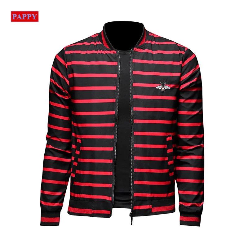 

2020 new men jacket Stripe print jacket men Baseball coat