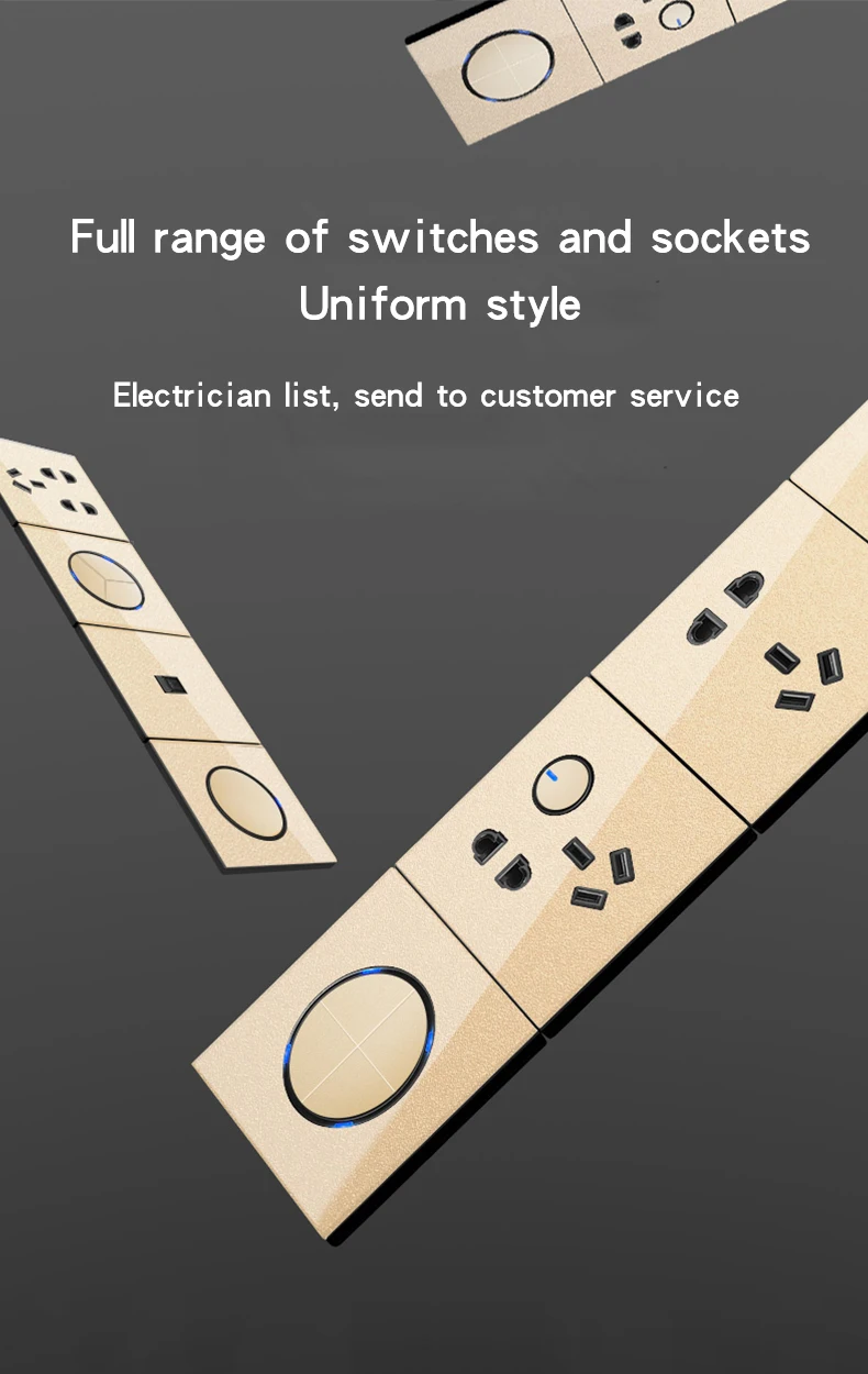 KAMANNI Frameless Grey Glass Panel Luxury Wall Rocker Light Button Switch Socket Led Indicator 2 Gang Controls 1/2Way New Design