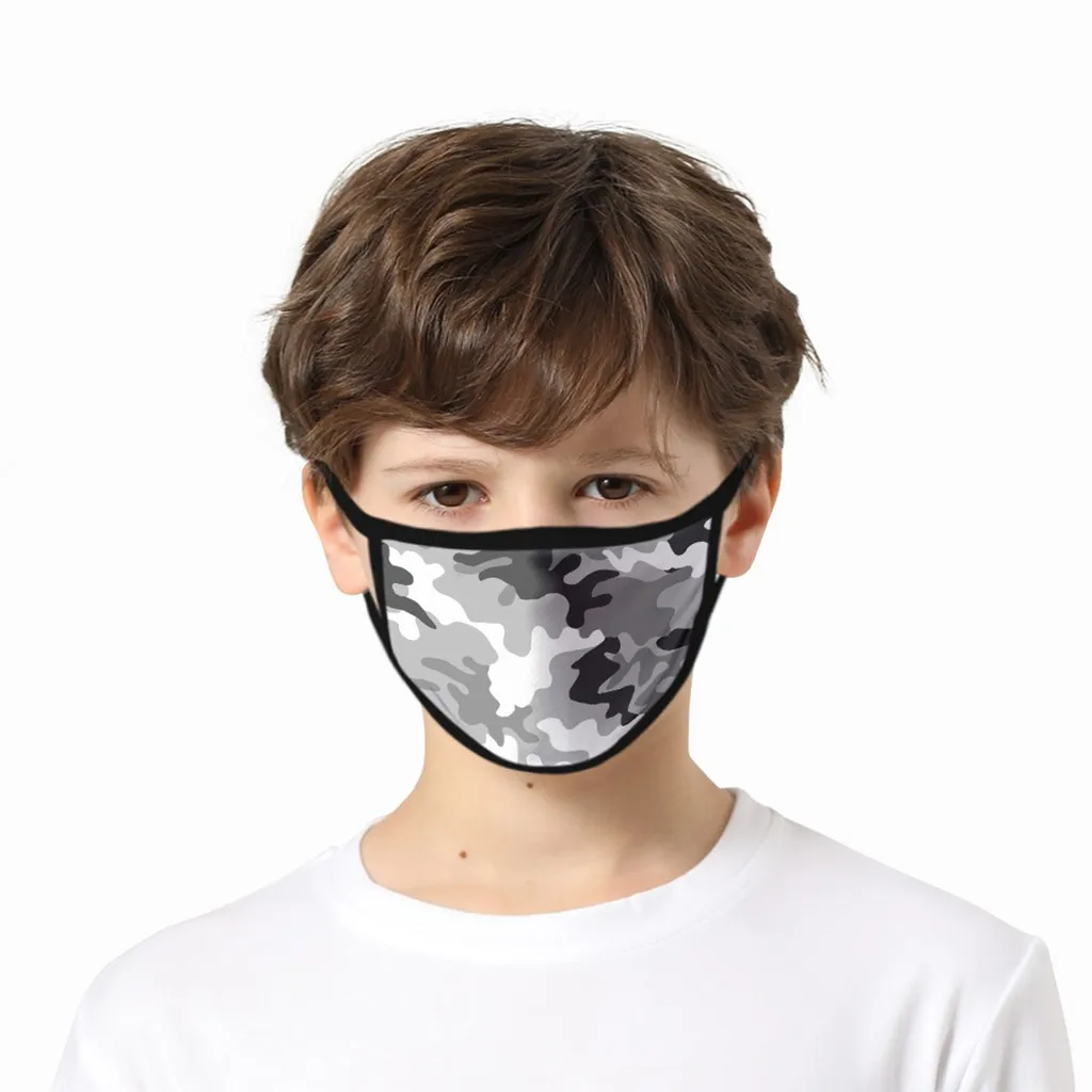 5pc Kids 3d Camouflage Print maks maske Breathable Filter Safet Protect Cotton Face Maskswashable And Reusable Mascarillas maks