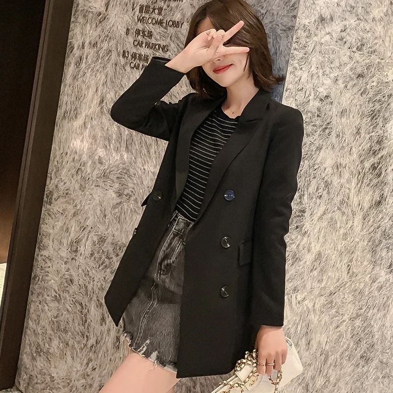 70% OFF Women's fashion jackets 2020 Korean version of the new double-breasted loose blazer Female Coat Wild temperament