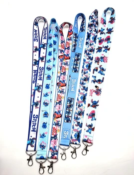 

30 pcs cartoon stitch Neck Strap Lanyards Badge Holder Rope Pendant Key Chain Accessorie